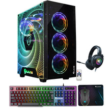 Load image into Gallery viewer, CYCLONIA Gaming Tower PC - Liquid Cooled - Intel I9 10850K 10-Core Processor Upto 5.2 Ghz - RTX 3060 12GB GDDR6 - 64GB DDR4 - 2TB SSD - Windows 11 Pro - KB Mouse &amp; Headset
