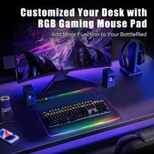 Load image into Gallery viewer, RGB Large Gaming Mouse Pad,  Extended Thick LED Keyboard Pad with 9 Lighting Modes, Anti-Slip Waterproof Oversized Computer Mouse Pad Mat, Xl/9.8X11.8Inch, Black
