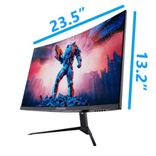 Load image into Gallery viewer, 27Inch 165Hz Curved Gaming Monitor, 1440P 144Hz Gaming Monitor, QHD 2K(2560X1440) PC Monitor, LCD Computer Monitor for Laptop with 2 Speaker&amp;Backlight, 1Ms Freesync, Metal Base, DP&amp;HDMI
