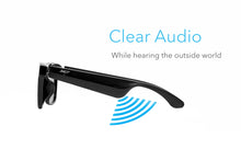 Load image into Gallery viewer, Smart Glasses, Bluetooth Sunglasses with Polarized Lenses, Bluetooth Audio &amp; Hands Free Calling, Open Air Audio, Auto On/Off, Black with Black Lenses, 3 Styles Switchable Lenses
