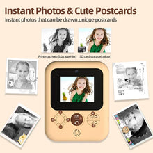 Load image into Gallery viewer, Instant Camera for Kids, Creative Christmas and Holiday Birthday Gift, Suitable for Boys and Girls Ages 6 and Up, HD Digital Camera with Dual-Lens Video Recording, Thermal Paper Instant Print Camera, Educational Toy Camera for Children
