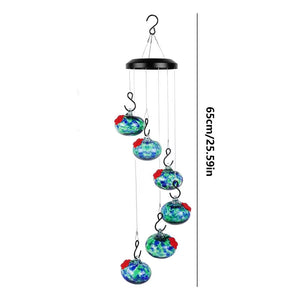 Enchanting Anti-Fade Hummingbird Feeder with Wind Chimes – Leak-Proof Garden Delight!