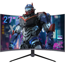 Load image into Gallery viewer, 27Inch 165Hz Curved Gaming Monitor, 1440P 144Hz Gaming Monitor, QHD 2K(2560X1440) PC Monitor, LCD Computer Monitor for Laptop with 2 Speaker&amp;Backlight, 1Ms Freesync, Metal Base, DP&amp;HDMI
