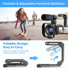 Load image into Gallery viewer, Video Camera Camcorder 2.7K for Youtube Vlogging Camera IPS 36MP Digital Camera Recorder 16X Digital Zoom Camera Recorder
