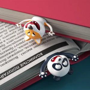 3D Bookmarks Cartoon Animal Bookmark Panda Shiba Inu Funny Creative PVC Book Markers School Supplies