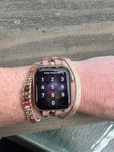 Load image into Gallery viewer, Rose Gold Beaded Multi Strand Leather Smart Watch Bracelet
