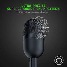 Load image into Gallery viewer, Seiren Mini USB Streaming Microphone: Precise Supercardioid Pickup Pattern - Professional Recording Quality - Ultra-Compact Build - Heavy-Duty Tilting Stand - Shock Resistant - Classic Black
