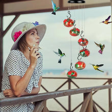 Load image into Gallery viewer, Enchanting Anti-Fade Hummingbird Feeder with Wind Chimes – Leak-Proof Garden Delight!
