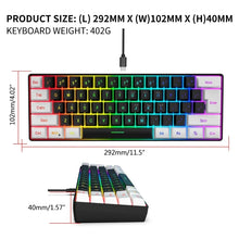 Load image into Gallery viewer, Gaming Keyboard, Quiet Computer Keyboard USB 61-Key Gaming Keypad Ergonomic Streamlined Design Keyboard
