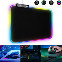 Load image into Gallery viewer, RGB Large Gaming Mouse Pad,  Extended Thick LED Keyboard Pad with 9 Lighting Modes, Anti-Slip Waterproof Oversized Computer Mouse Pad Mat, Xl/9.8X11.8Inch, Black
