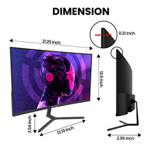 Load image into Gallery viewer, 24&quot; FHD 75Hz Curved Computer Monitor,1080P Narrow Bezel Office Monitor,99% Srgb,Freesync, Hdmi,White
