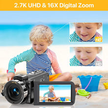 Load image into Gallery viewer, Video Camera Camcorder 2.7K for Youtube Vlogging Camera IPS 36MP Digital Camera Recorder 16X Digital Zoom Camera Recorder
