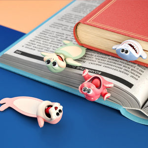 3D Bookmarks Cartoon Animal Bookmark Panda Shiba Inu Funny Creative PVC Book Markers School Supplies