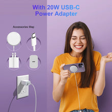 Load image into Gallery viewer, Wireless Charger, Magnetic Pad &amp; 20W Type C Wall Charger, Compatible with Iphone, Air Pods
