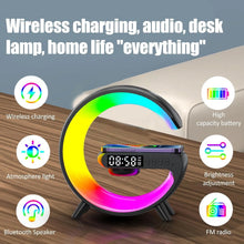 Load image into Gallery viewer, Wireless Charger Lamp Bluetooth Speaker Music Clock Alarm Key and APP Control
