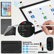 Load image into Gallery viewer, Android 13 Tablet 10 Inch Tablet with Keyboard Wireless Mouse Stylus,4G Phone Tablet,Octa Core Processor 1280X800 IPS Tablet/4Gb RAM 64GB ROM/13MP+5MP Camera Bluetooth Wifi Tablet,2024 Latest Tablet
