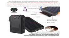 Load image into Gallery viewer, 20,000 Mah Portable External Solar Power Bank for Phone Tablet Dual USB Port
