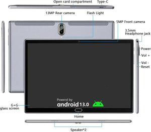 Android 13 Tablet 10 Inch Tablet with Keyboard Wireless Mouse Stylus,4G Phone Tablet,Octa Core Processor 1280X800 IPS Tablet/4Gb RAM 64GB ROM/13MP+5MP Camera Bluetooth Wifi Tablet,2024 Latest Tablet