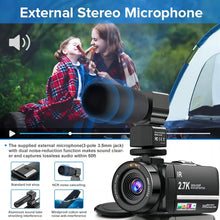 Load image into Gallery viewer, Video Camera Camcorder 2.7K for Youtube Vlogging Camera IPS 36MP Digital Camera Recorder 16X Digital Zoom Camera Recorder
